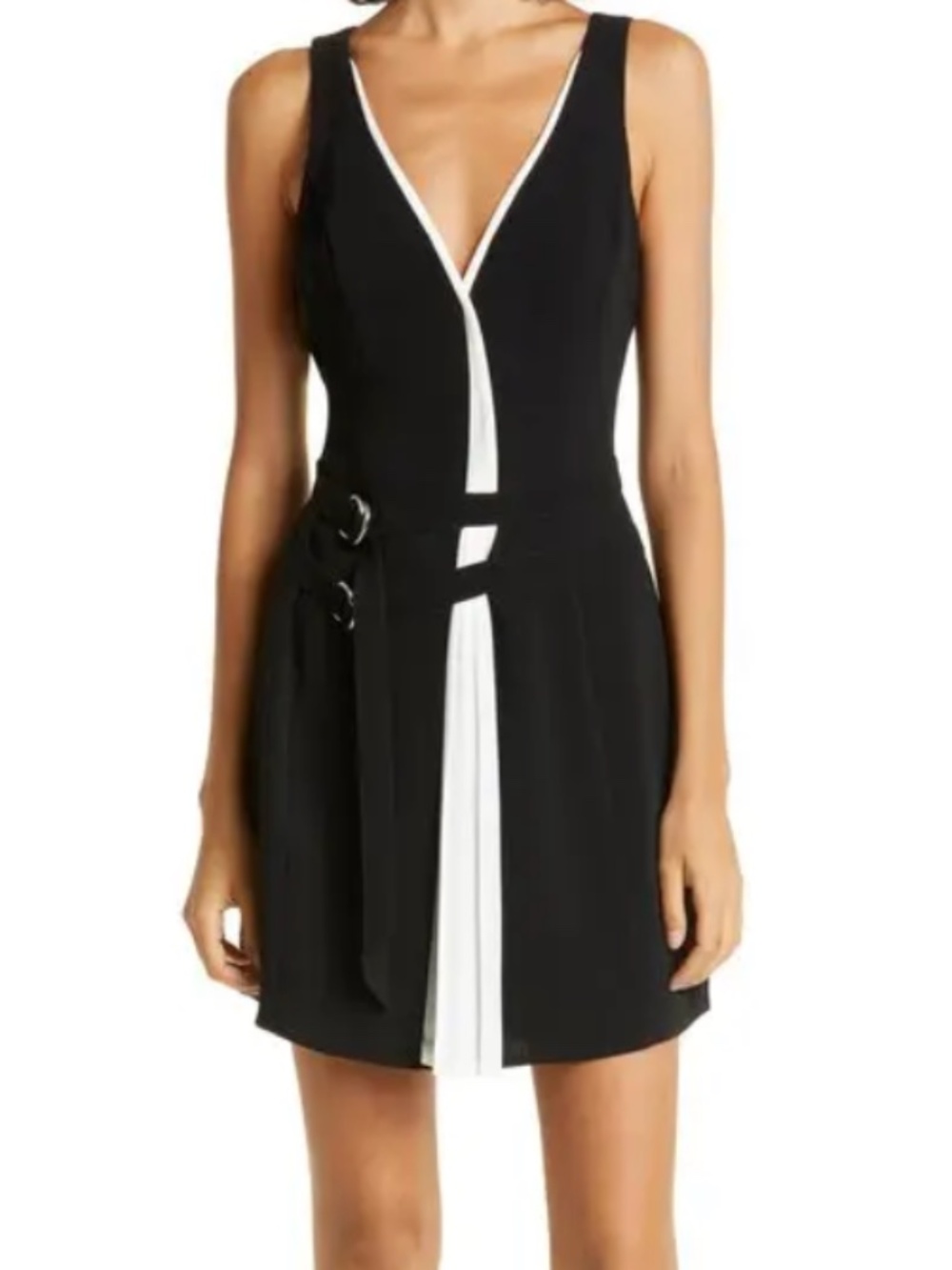 Cinq à Sept NWT Desmond Black White Pleated Dress 12